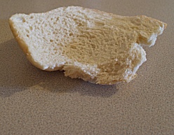 Torn white bread